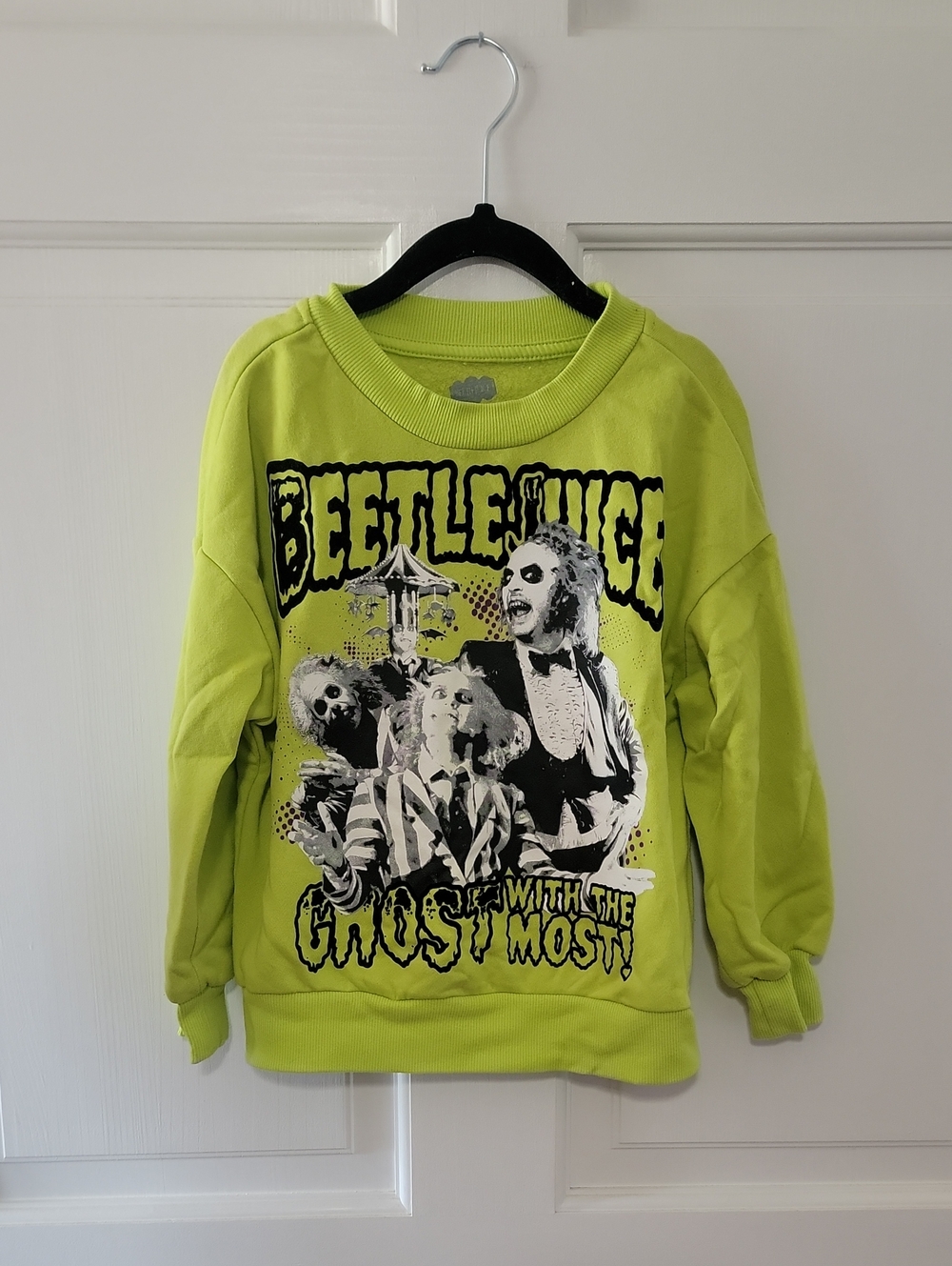 Beetlejuice Kids' Neon Green Graphic Sweatshirt